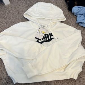 cropped white nike hoodie